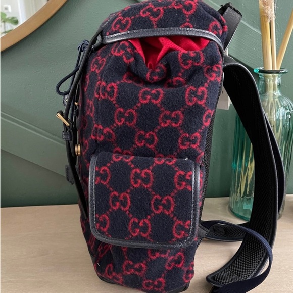 SOLD! Gucci Wool Monogram Backpack Like  New! 16.5 by 10.5 - Picture 6 of 12